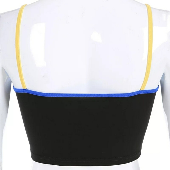 Emo Crop Top Color Block Emotional Print Tank - Picture 8 of 9